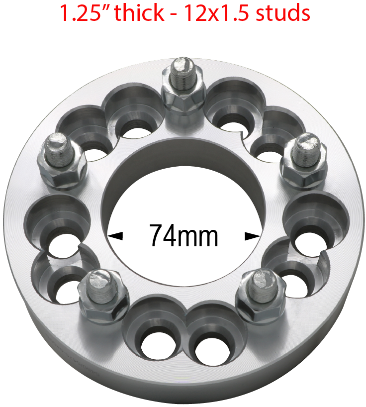 12mm 1.5 studs - 5 x 4.5" and 5 x 4.75" to 5 x 4.5" - 1.25" thick