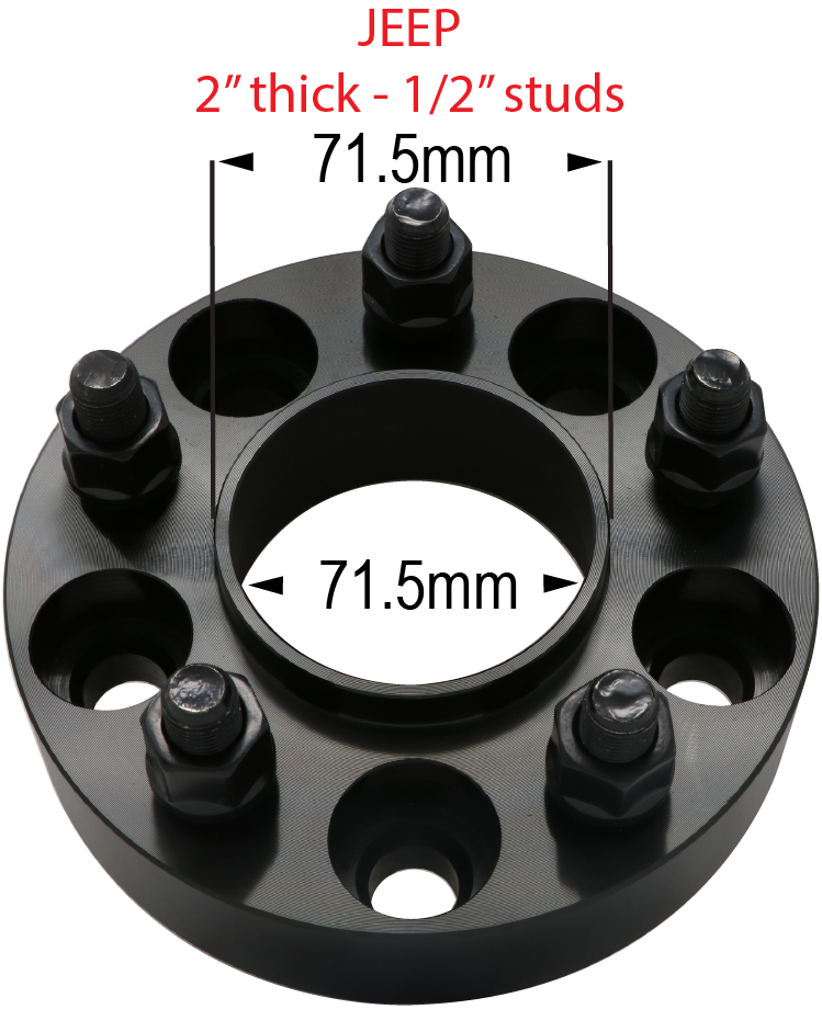 1/2"-20 studs - 5 x 4.5" to 5 x 4.5" - 2" thick 