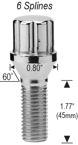 12mm 1.5 - 1.77" Thread Length 