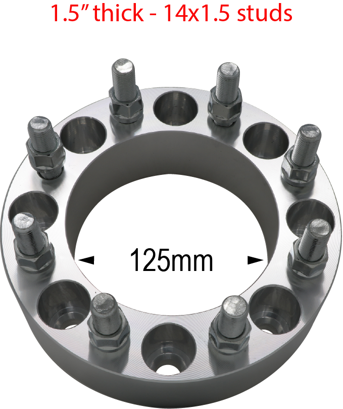 14mm 2.0 studs - 8 x 170mm  to 8 x 170mm - Billet Adapter - 1.5" thick 