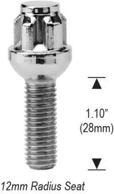 1086110 - 12mm 1.50 with 1.10" (28mm) Thread Length