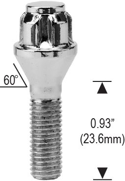 1096093 - 12mm 1.50 with 0.93" (23.6mm) Thread Length