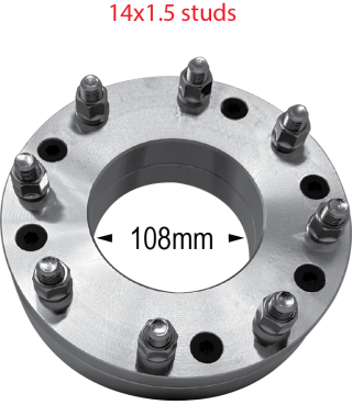 6 x 5.5" Vehicle to 8 Lug Wheel - 2 PC Billet Adapter
