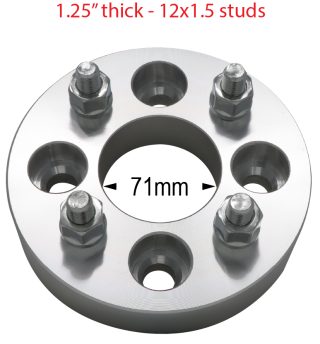 12mm 1.5 Studs - 4 x 4.5" to 4 x 100mm - 1.25" Thick