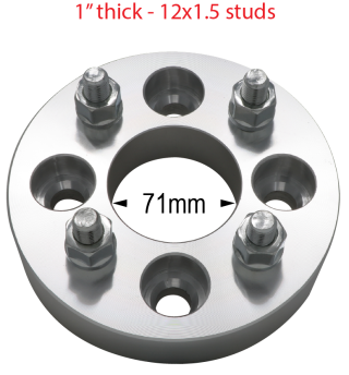 12mm 1.5 Studs - 4 x 4.5" to 4 x 4.5" - 1" Thick