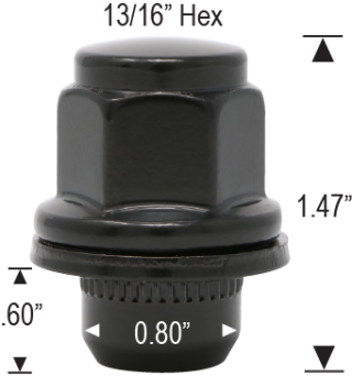 NISSAN MAG - 12mm 1.25 - LARGER SHANK DIAMETER - BLACK