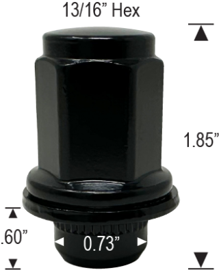 Long Toyota Mag - 12mm 1.5 Thread - Black