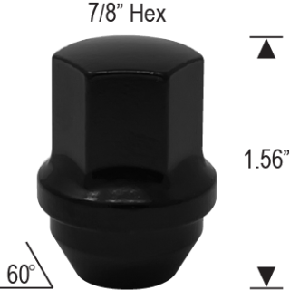 DODGE OEM LUG NUT-  9/16" Thread - Black