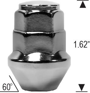 DUAL HEX ACORN - CHROME