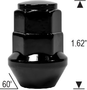 DUAL HEX ACORN - BLACK