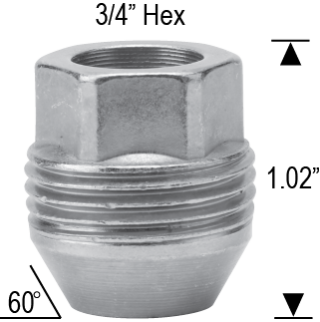 DUAL THREAD - 3/4" HEX