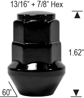 DODGE / CHRYSLER / GM - 14mm 1.5 Thread - BLACK