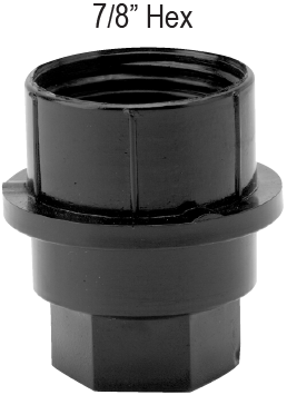 Black Hex Cap - 7/8" Hex