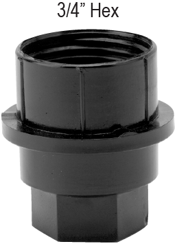 Black Hex Cap -  3/4" Hex