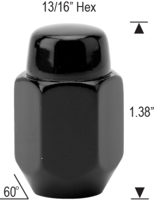 STANDARD ACORN - 2 PC - BLACK