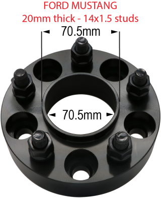 14mm 1.5 studs - 5 x 4.5" to 5 x 4.5" - 20mm thick