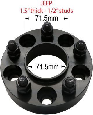 1/2"-20 studs - 5 x 4.5" to 5 x 5" - 1.5" thick