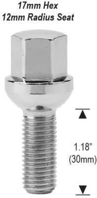 15mm 1.25 - 1.18" Thread Length - 17mm Hex