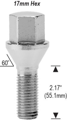 14mm 1.5 - 2.17" Thread Length - 17mm Hex