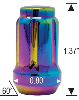 6 SPLINE ACORN - NEO CHROME