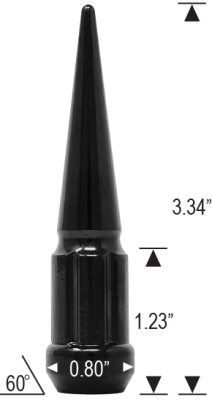 6806SPIKEBK - 12mm 1.50 Thread - Black