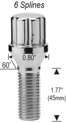 12mm 1.5 - 1.77" Thread Length 