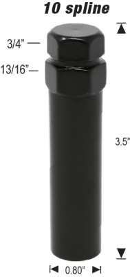 10 Spline Car Socket - Black Finish