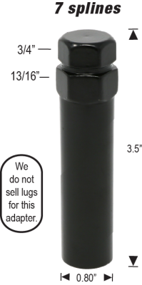 7 Spline Car Socket - Black Finish