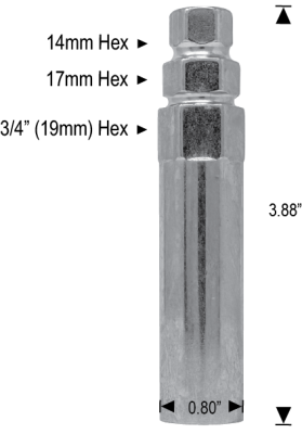  6 Spline Car Spike Socket - Zinc Finish