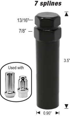 7 Spline Truck Adapter - Black Finish