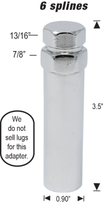 6 Spline Truck Adapter - Chrome Finish 