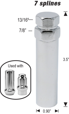 7 Spline Truck Adapter - Chrome Finish