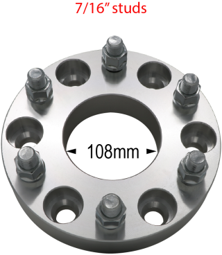 6 x 5.5" to 6 x 5.5" - Billet Adapter - 108 Center Bore - 7/16" Studs