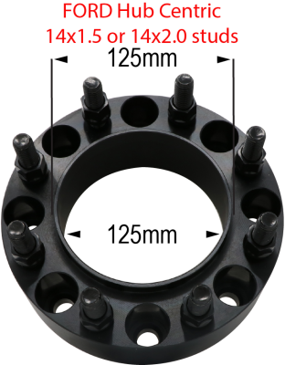 Ford - 8 x 170mm to 8 x 170mm - Hub and Wheel Centric Billet Adapter 