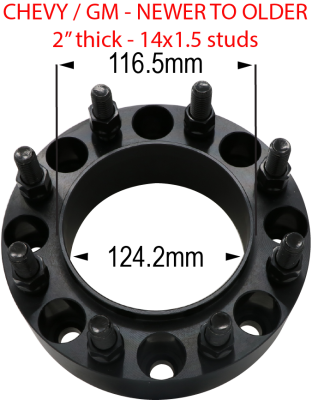8 x 180mm to 8 x 6.5" - Hub and Wheel Centric Billet Adapter 