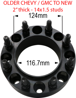 8 x 6.5" to 8 x 180mm - Hub and Wheel Centric Billet Adapter