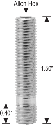 12mm x 1.25 - 1.5" Long