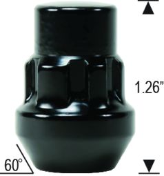 Acorn Locks - 1.26" Tall - Black