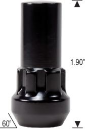 Acorn Locks - 1.90" Tall - Black