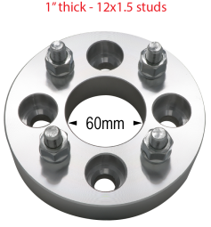 12mm 1.5 studs -  4 x 100mm to 4 x 100mm - 1" thick 