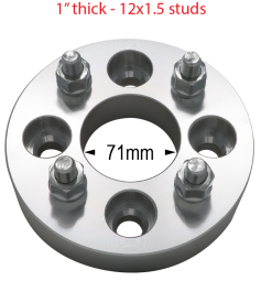 12mm 1.5 Studs - 4 x 4.5" to 4 x 100mm - 1" Thick