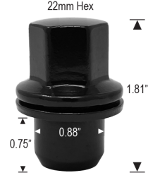 Range Rover - 14mm 1.5 Thread - Black