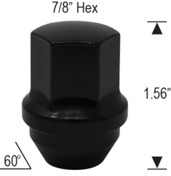 DODGE OEM LUG NUT-  9/16" Thread - Black