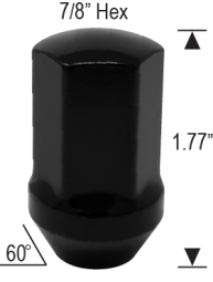 GM / JEEP OEM - 1/2"-20 Thread - Black