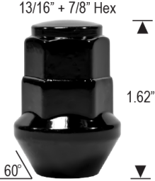 DODGE / CHRYSLER / GM - 14mm 1.5 Thread - BLACK