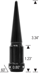 6801SPIKEBK - 7/16" Thread - Black