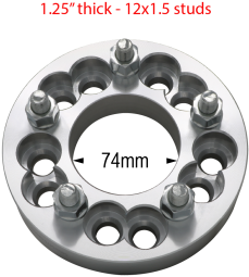 5 x 4.5" and 5 x 4.75" to 5 x 5" - 1.25" thick - 74mm Bore