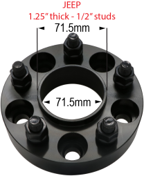 1/2"-20 studs - 5 x 4.5" to 5 x 4.5" - 1.25" thick 