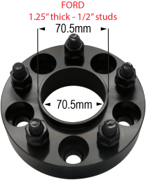 1/2"-20 studs - 5 x 4.5" to 5 x 4.5" - 1.25" thick