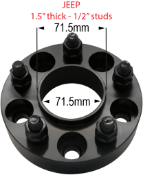 1/2"-20 studs - 5 x 4.5" to 5 x 4.5" - 1.5" thick 